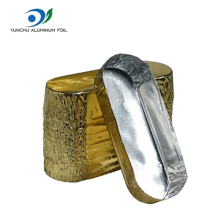 Majhne ovalne pakirane posode za srebrno aluminijasto folijo Majhne ovalne pakirane posode za srebrno aluminijasto folijo