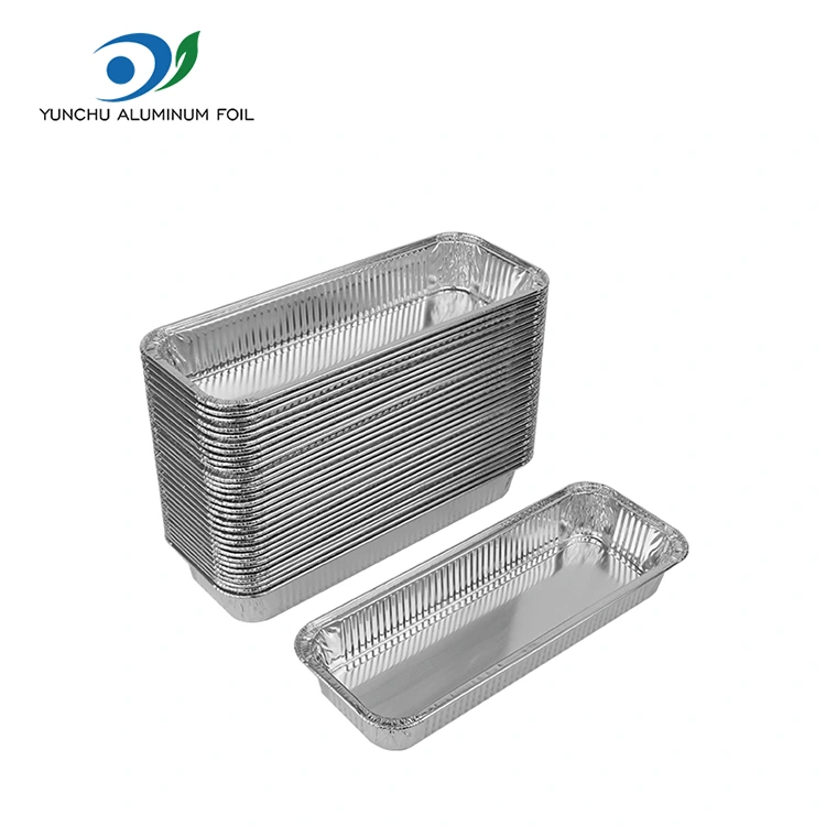 Pravokotni pečen kruh srebrni aluminijasti posode Pravokotni pečen kruh srebrni aluminijasti posode