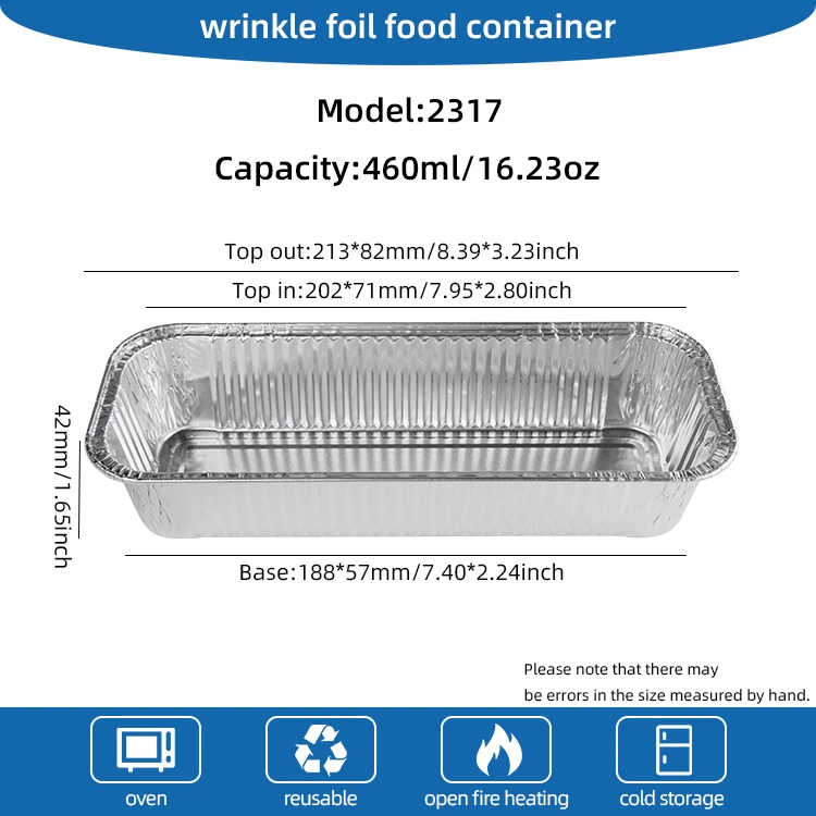 Pravokotne baguete srebrne aluminijaste folije