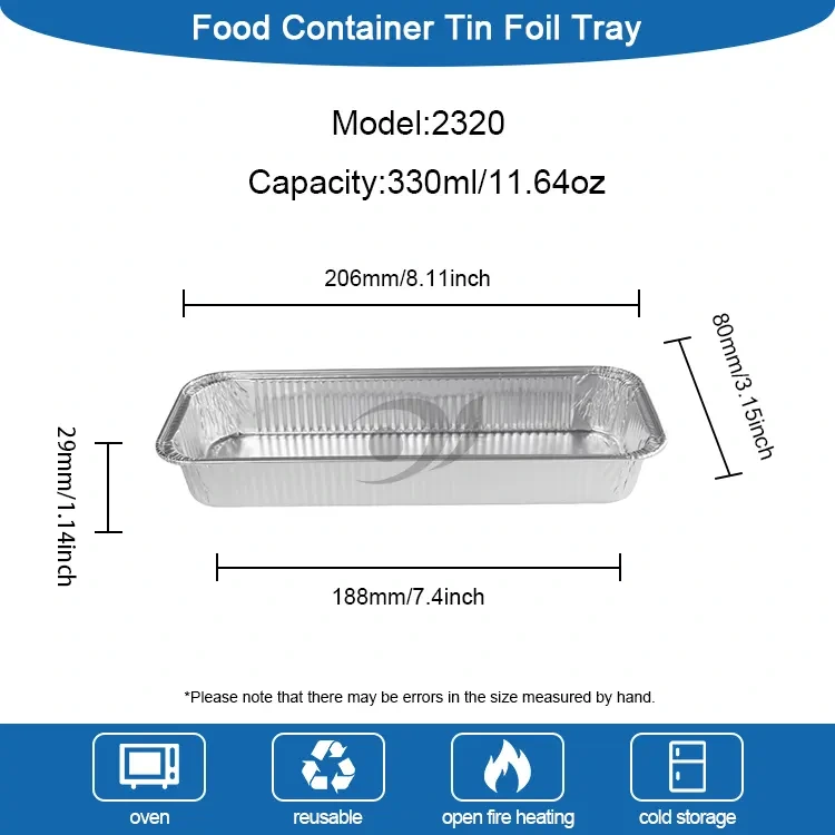 Pravokotni pečen kruh srebrni aluminijasti posode