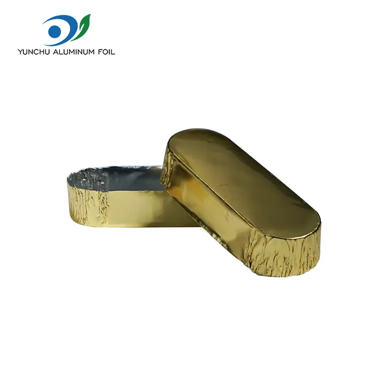 Majhne ovalne pakirane posode za srebrno aluminijasto folijo