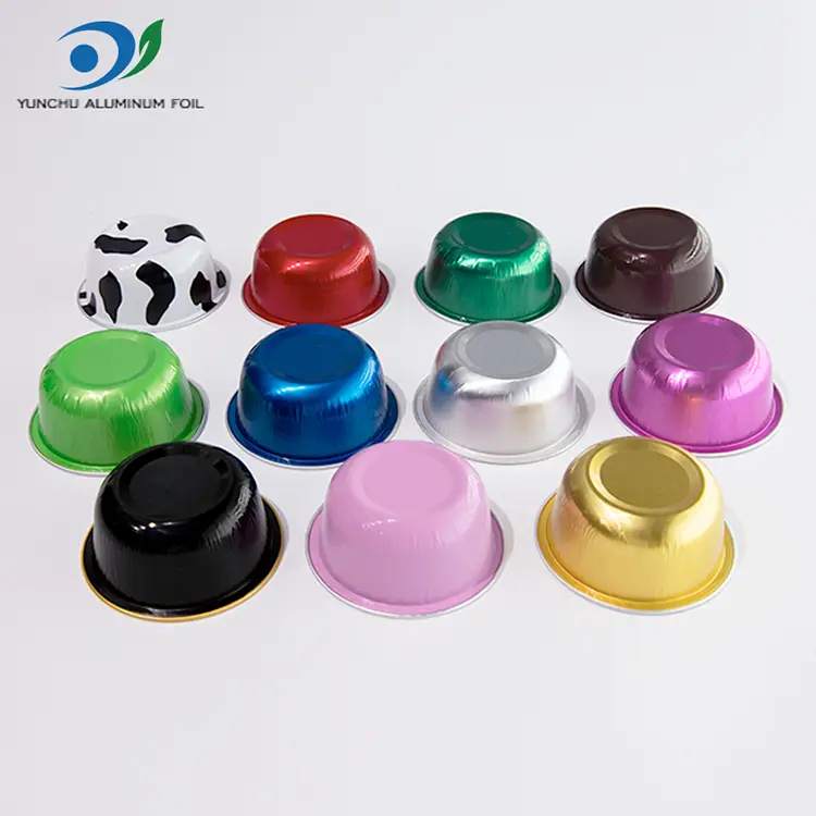 Barvne okrogle zabojnike za aluminijaste folije