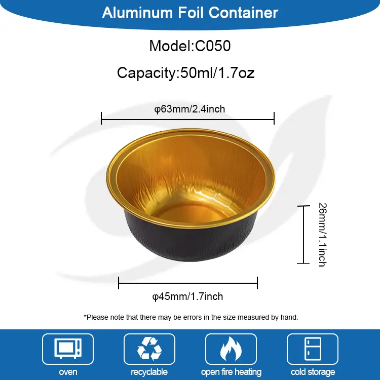 Barvne okrogle zabojnike za aluminijaste folije