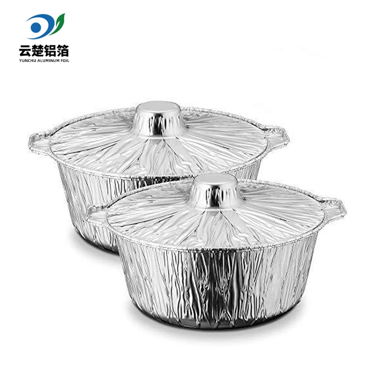 Za enkratno uporabo Catering Hot Pot Pots Silver Aluminium Foil Containers