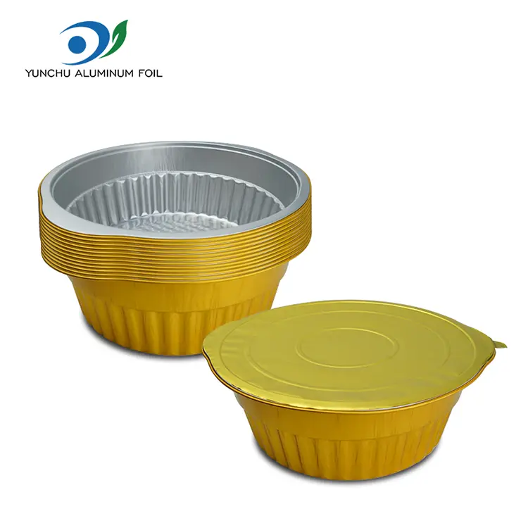 Za enkratno uporabo vroče lončke Zlate okrogle aluminijaste folije