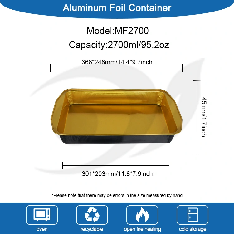 Zabojniki iz črnega zlata za kampiranje iz aluminijaste folije za enkratno uporabo velike prostornine