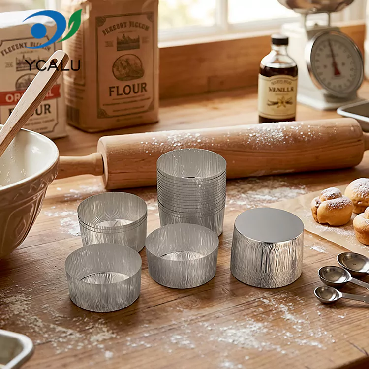 Okrogli pekač za cvrtnik za enkratno uporabo Srebrne posode za živila iz aluminijaste folije