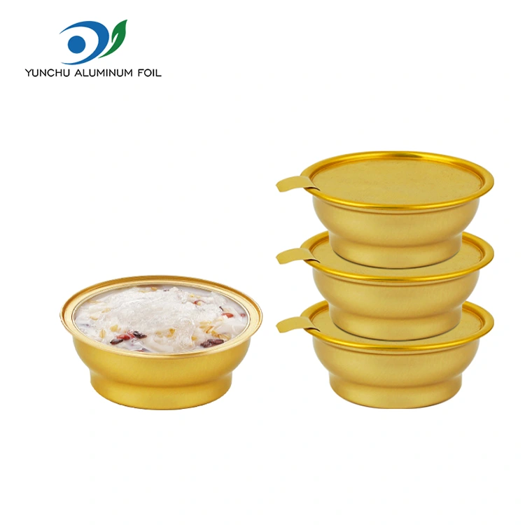 Okrogla odvzema za enkratno uporabo majhne posode za aluminijaste folije z zlato posodo Okrogla odvzema za enkratno uporabo majhne posode za aluminijaste folije z zlato posodo