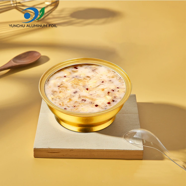 Okrogla odvzema za enkratno uporabo majhne posode za aluminijaste folije z zlato posodo