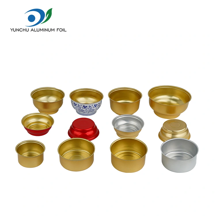 Okrogla odvzema za enkratno uporabo majhne posode za aluminijaste folije z zlato posodo