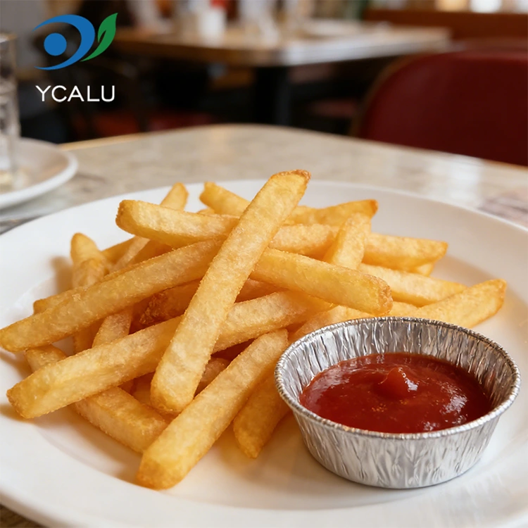 Srebrni okrogli cvrtnik za enkratno uporabo. Srebrne posode za hrano iz aluminijaste folije