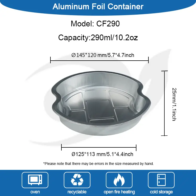 Za enkratno uporabo za enkratno uporabo okroglih posod za aluminijaste folije