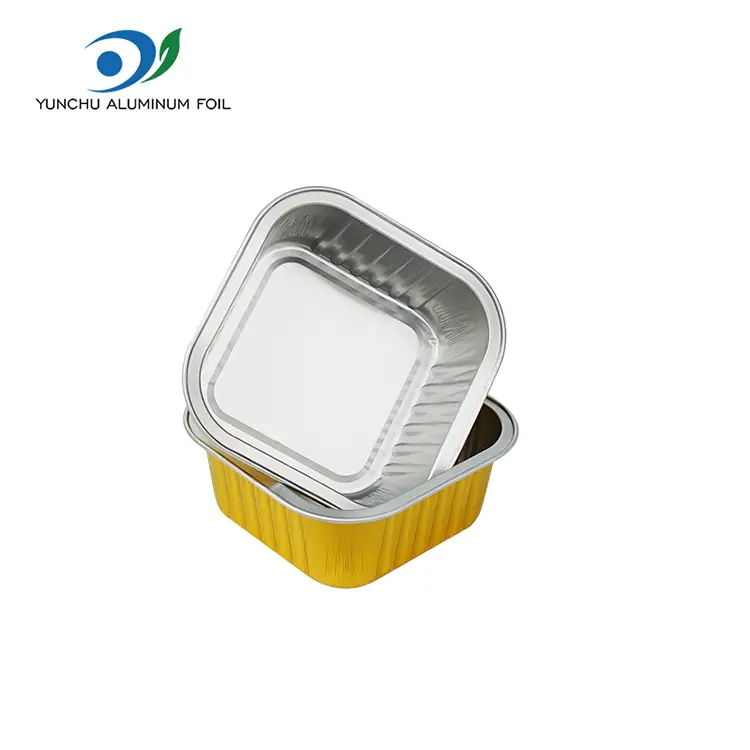 Gladke kvadratne posode iz aluminijaste folije za hrano Gladke kvadratne posode iz aluminijaste folije za hrano