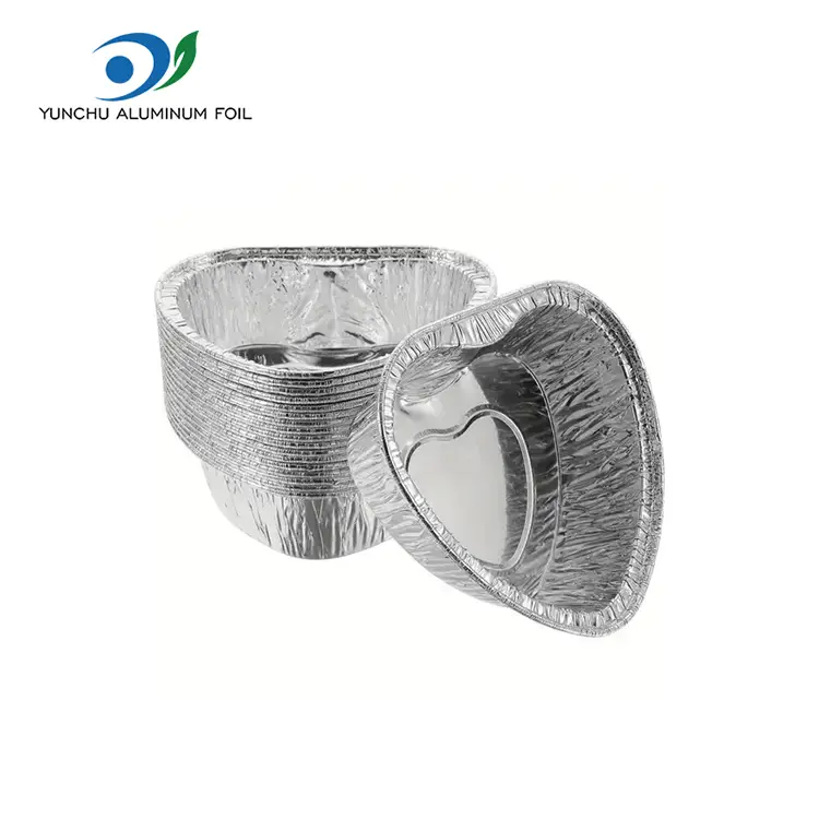 V obliki srca v obliki torte Air Frier Silver Aluminium Foil