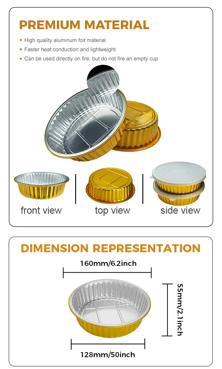 Disposable baking trays Round Aluminum Foil Containers