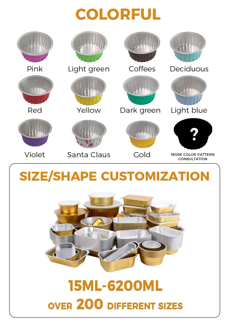 Round baked cakes Smoothwall Aluminum Foil Containers