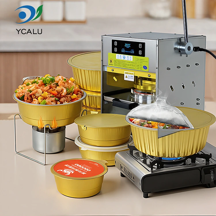 Ročni stroj za toplotno varjenje z zlatimi posodami iz aluminijaste folije Ročni stroj za toplotno varjenje z zlatimi posodami iz aluminijaste folije