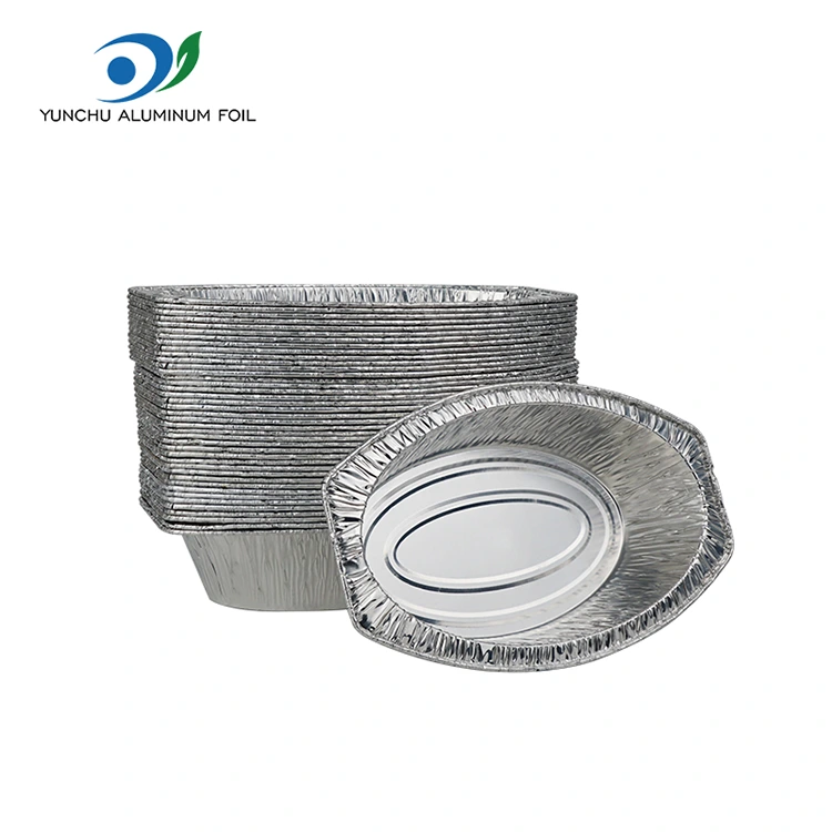 Ovalni pečen kruh srebrni aluminijasti foliji