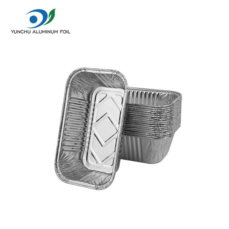 Pravokotni zračni cvrtniki na žaru Silver Aluminium Foil zabojnike