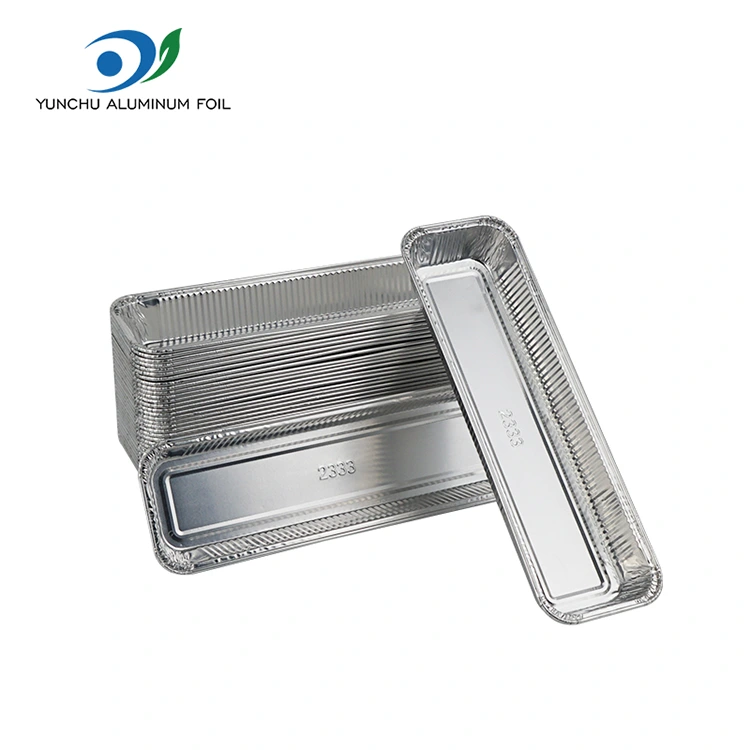 Pravokotni kruh zrak cvrtnika srebrne posode iz aluminijaste folije