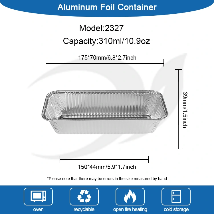Pravokotni pladenj za kruh srebro aluminijaste folije