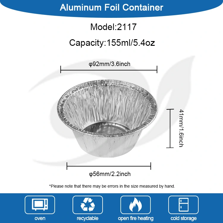 Okroglo pečeno torto srebrno aluminijasto folijo posode za hrano