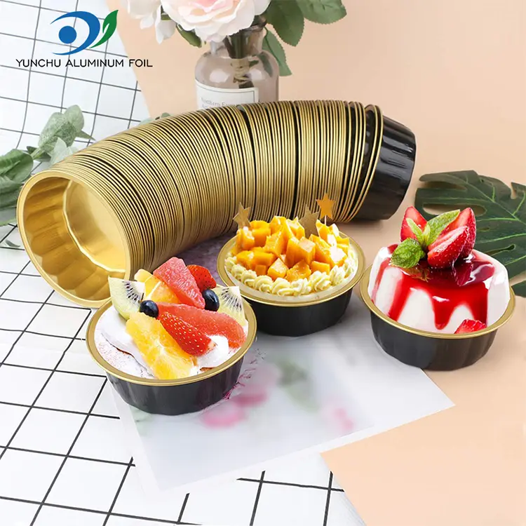 Okrogla posoda za sladice gladke stene aluminijaste posode