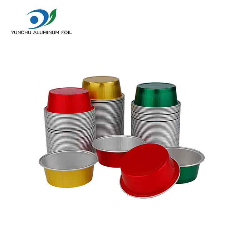 Okrožne skodelice za peko sladice gladke stene aluminijaste folije Okrožne skodelice za peko sladice gladke stene aluminijaste folije