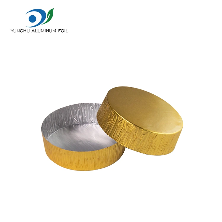 Okrogla majhna pecilna srebrna aluminijasta folija posoda