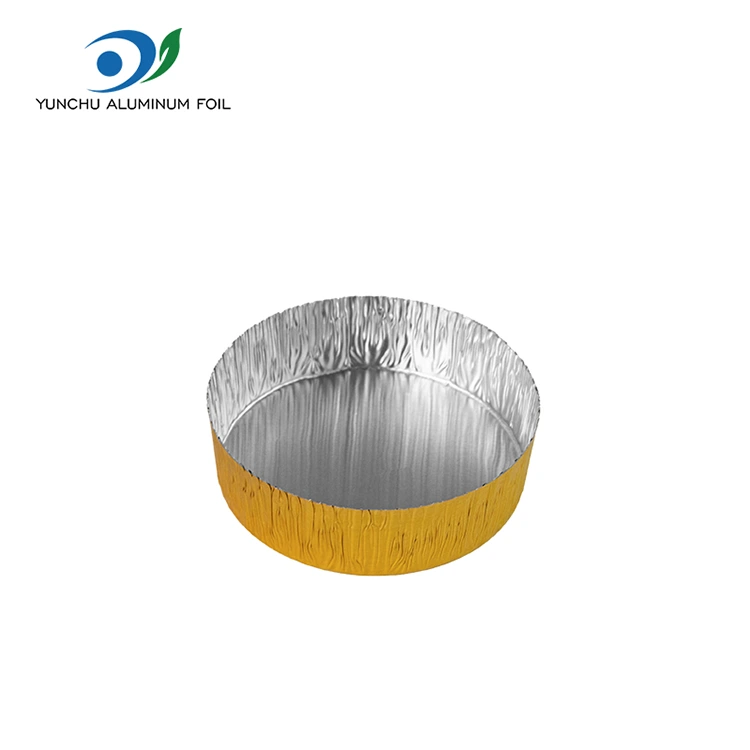 Okrogla majhna pecilna srebrna aluminijasta folija posoda