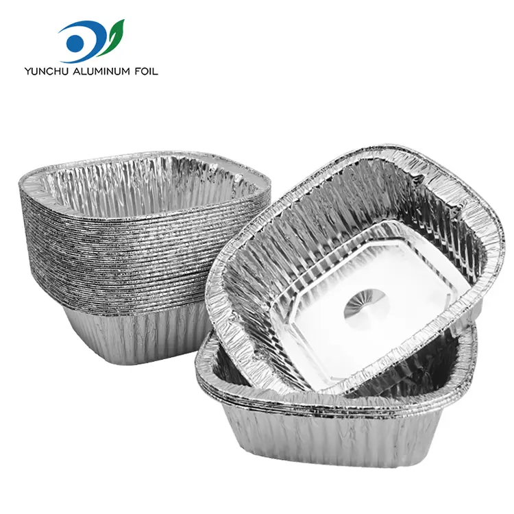 Kvadratna srebrna odvzema zabojnike za pakiranje aluminijaste folije