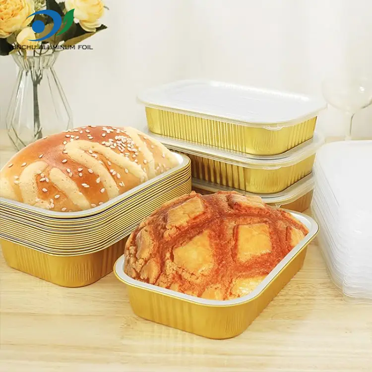 Square Takeaway Dining Zlata aluminijasta folija