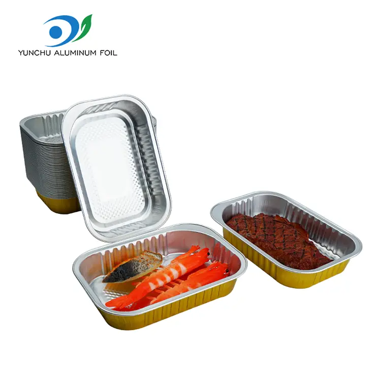 Square Takeaway Dining Zlata aluminijasta folija