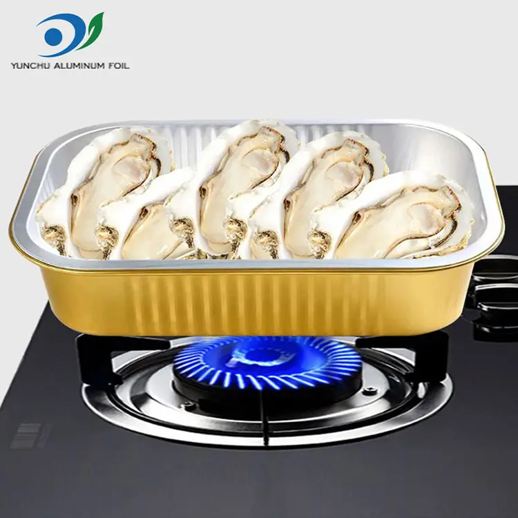 Square Takeaway Dining Zlata aluminijasta folija