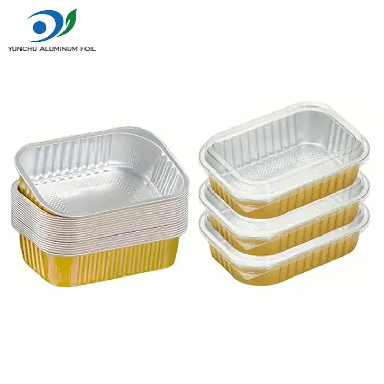 Square Takeaway Dining Zlata aluminijasta folija