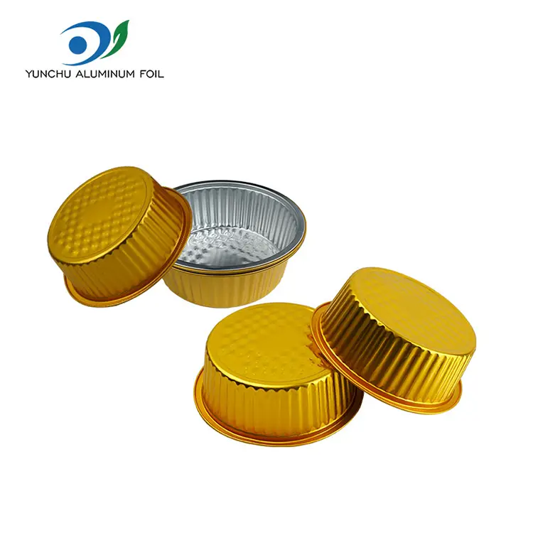 Takeaway Majhen vroč lonec Zlato okrogle aluminijaste folije