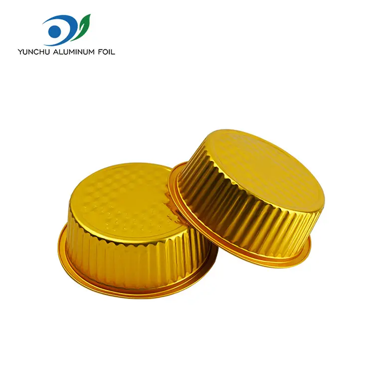 Takeaway Majhen vroč lonec Zlato okrogle aluminijaste folije