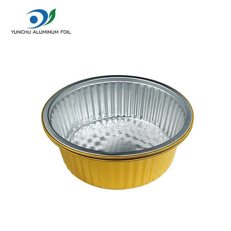 Takeaway Majhen vroč lonec Zlato okrogle aluminijaste folije